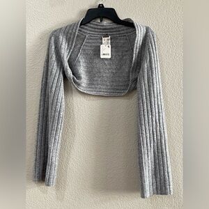 Free People cashmere ribbed shrug gray XS